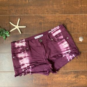 Bullhead Denim Co Jean Shorts Purple Tie Dye 5